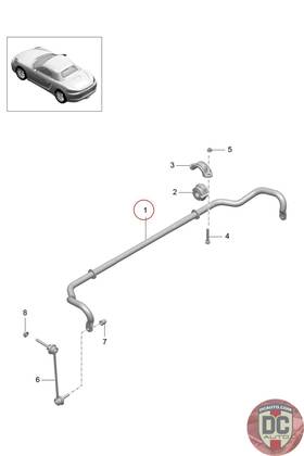 99134370514 Porsche 2014-2016 911 Cayman Front Sway Bar 90189 99134370514 Porsche 2014-2016 911 Cayman Front Sway Bar 90189