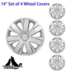 14" Pack Sliver Wheel Covers Full Rim Snap On Hub Caps For Chevrolet Aveo R14. Fixed Price $38.99.