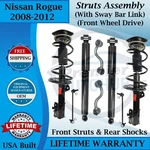 Monroe Oem Front Struts & Rear Shocks W/sway Bar Link 2008-2012 Nissan Rogue 2WD. Fixed Price $511.93.
