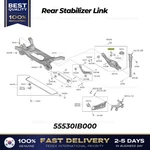 Genuine Rear Stabilizer Link 55530IB000 For Hyundai Elantra. Fixed Price $74.00.