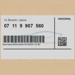 Genuine Bmw 07119907560 Hex Bolt M10X65-10.9ZNS3 Series 4 2 I3. Fixed Price $30.71.