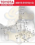 2-PC Pk Genuine Lexus IS300(2001-2005) Bush Front Stabilizer Bar 48815-51010-02P. Fixed Price $55.93.