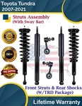 Front Strut & Rear Shock W/sway Bar For Toyota Tundra 2007-2021 W/trd Lifetime. Fixed Price $323.92.