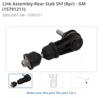 New Oem Link Assembly Rear Stab Shf Gm 15791211 / 02-07 Equinox Vue Torrent. Fixed Price $50.00.