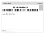 Genuine Bmw Anti-roll Bar, Front 31-35-8-091-421 New. Fixed Price $351.49.