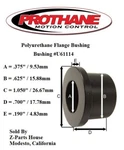 13/16" O.d. X 3/8" I.d. (50 Pack) Polyurethane Flange Bushing (U-61114B). Fixed Price $124.50.
