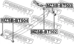 Febest 2002-2007 Ford Ranger Rear Leaf Spring Bushing MZSB-BT502. Fixed Price $39.00.
